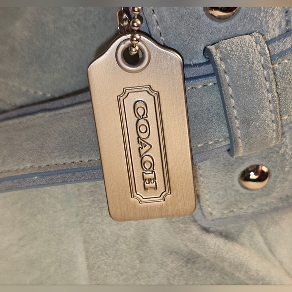 Extremely Rare Vintage Coach legant Light Blue Suede Shoulder Bag - Picture 7 of 13